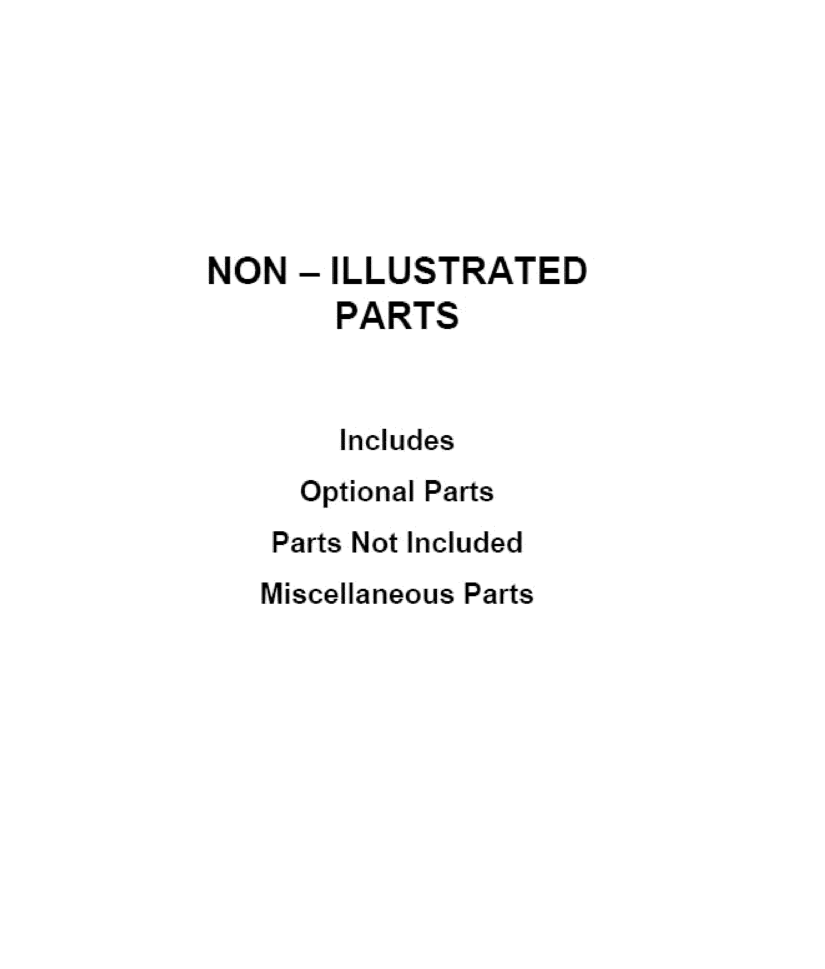 OPTIONAL PARTS (NOT INCLUDED)