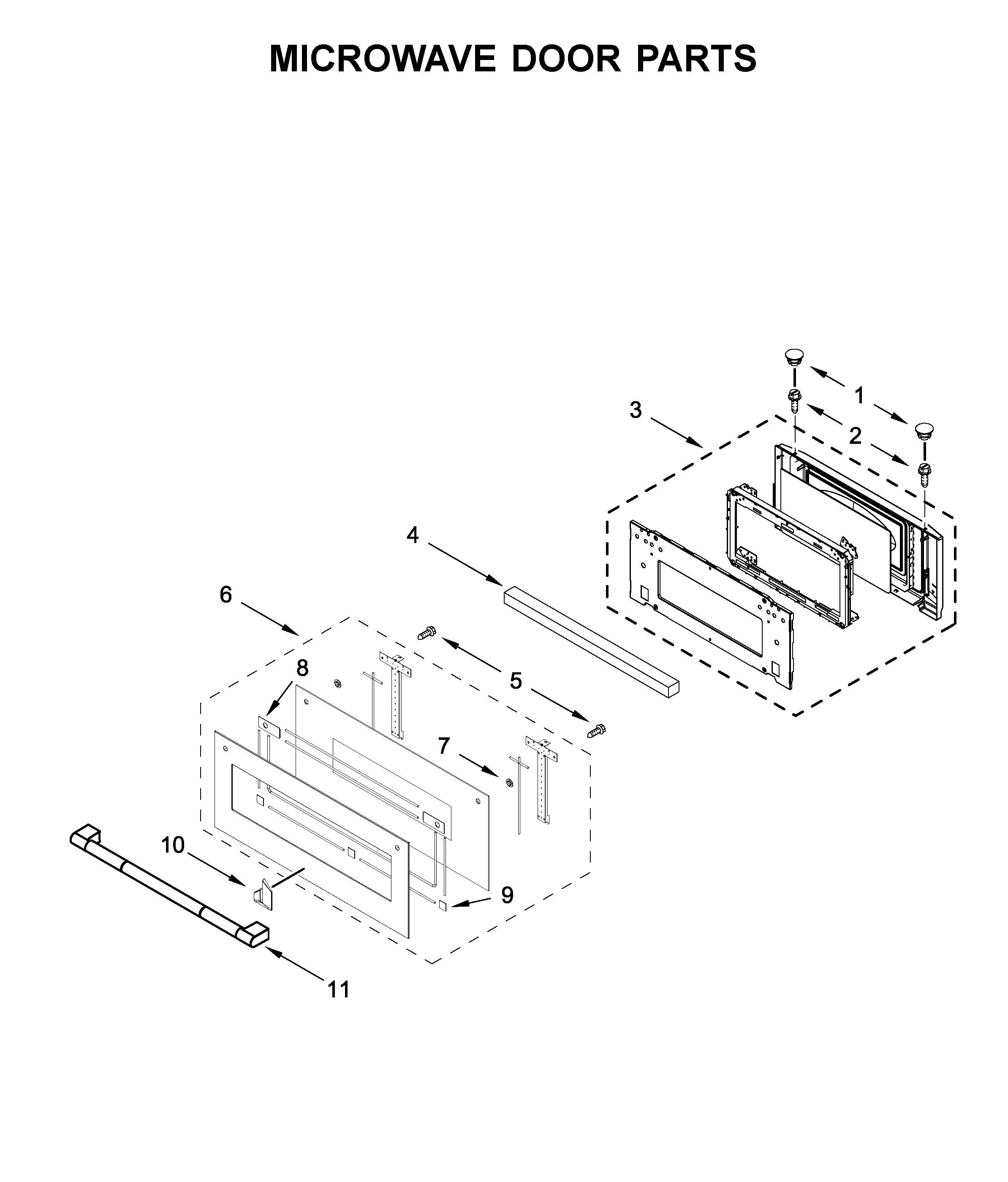 Microwave door parts
