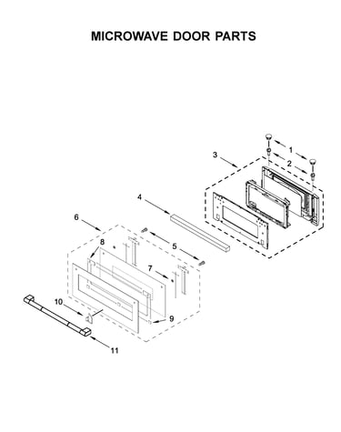 Microwave door parts
