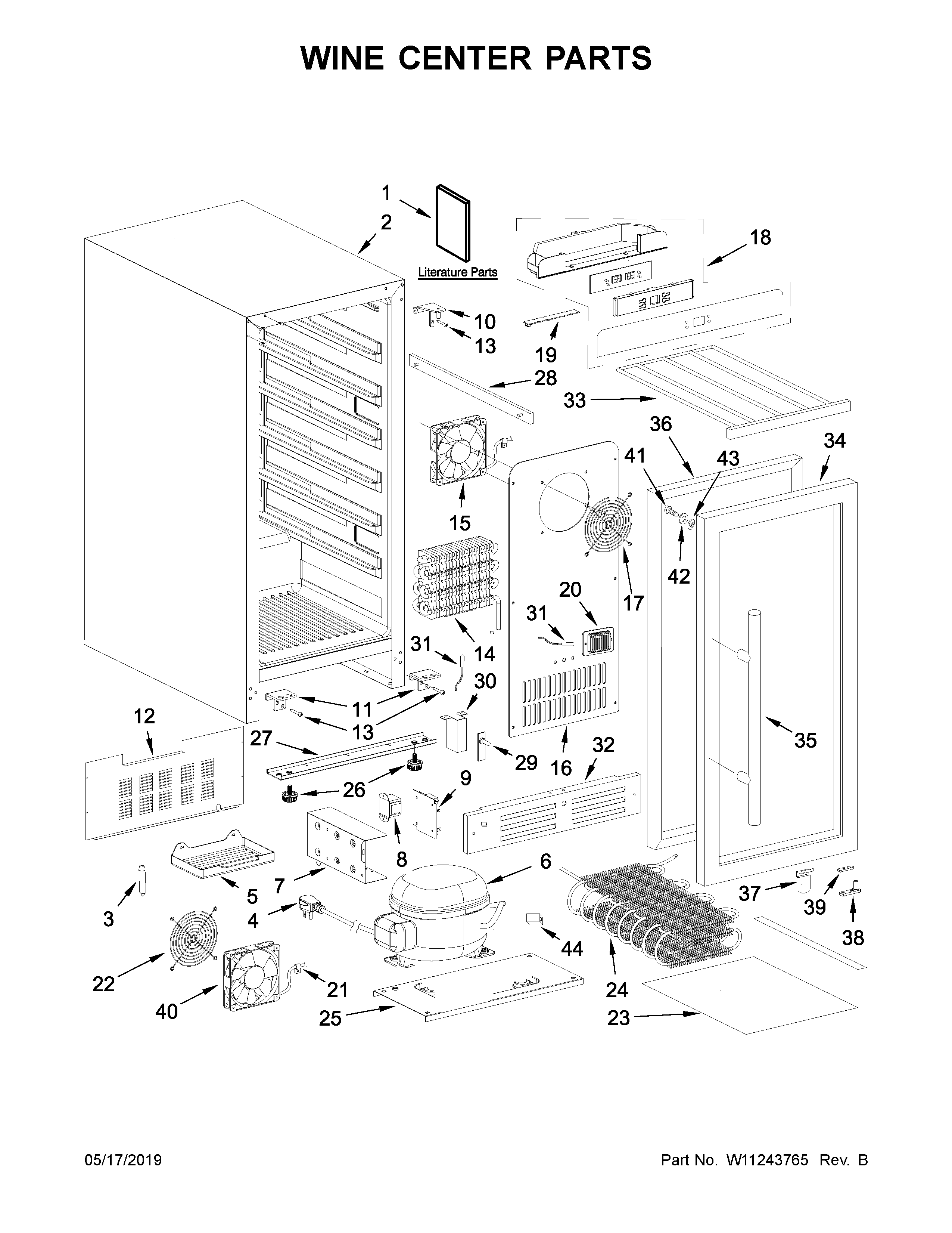 Wine center parts
