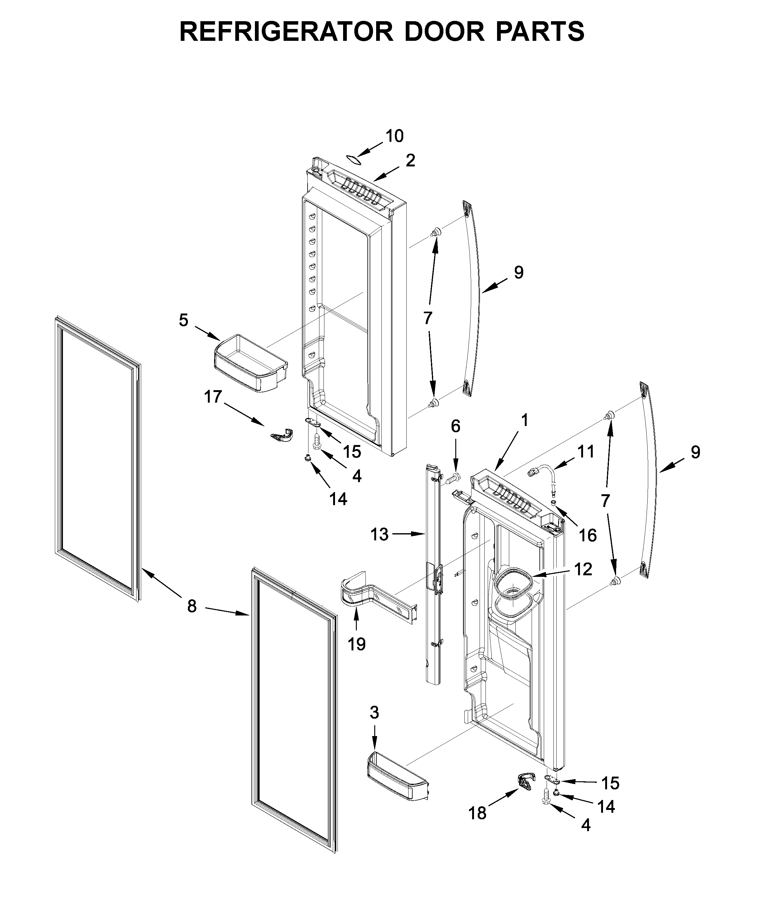 Refrigerator door parts