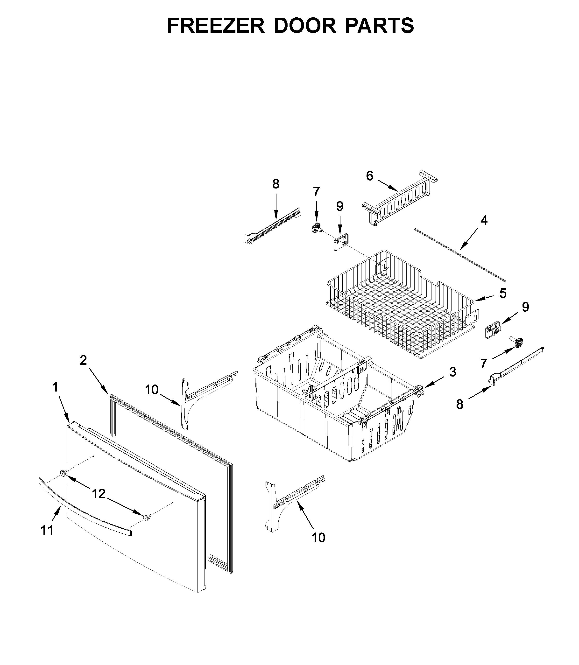 Freezer door parts
