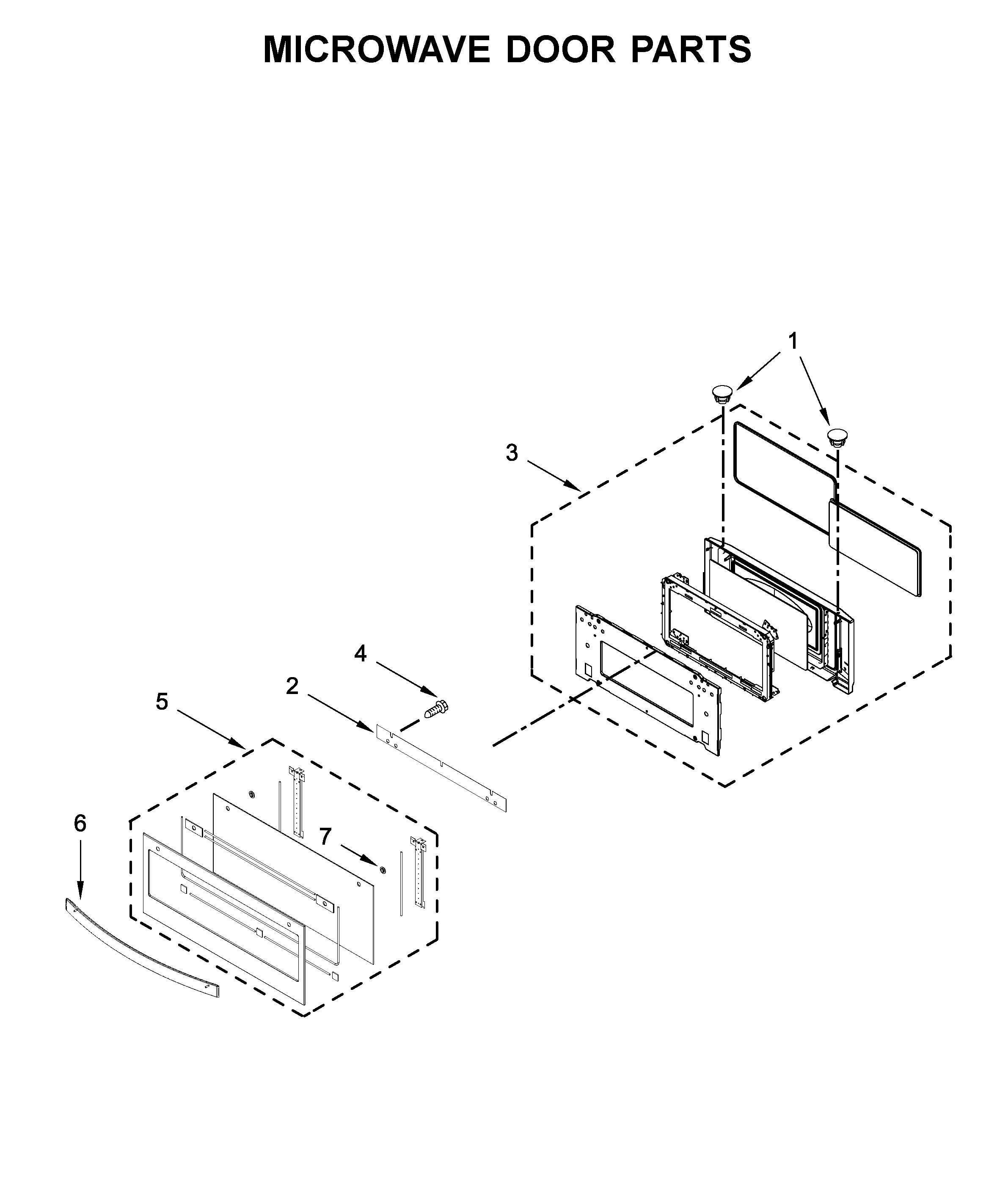 Microwave door parts
