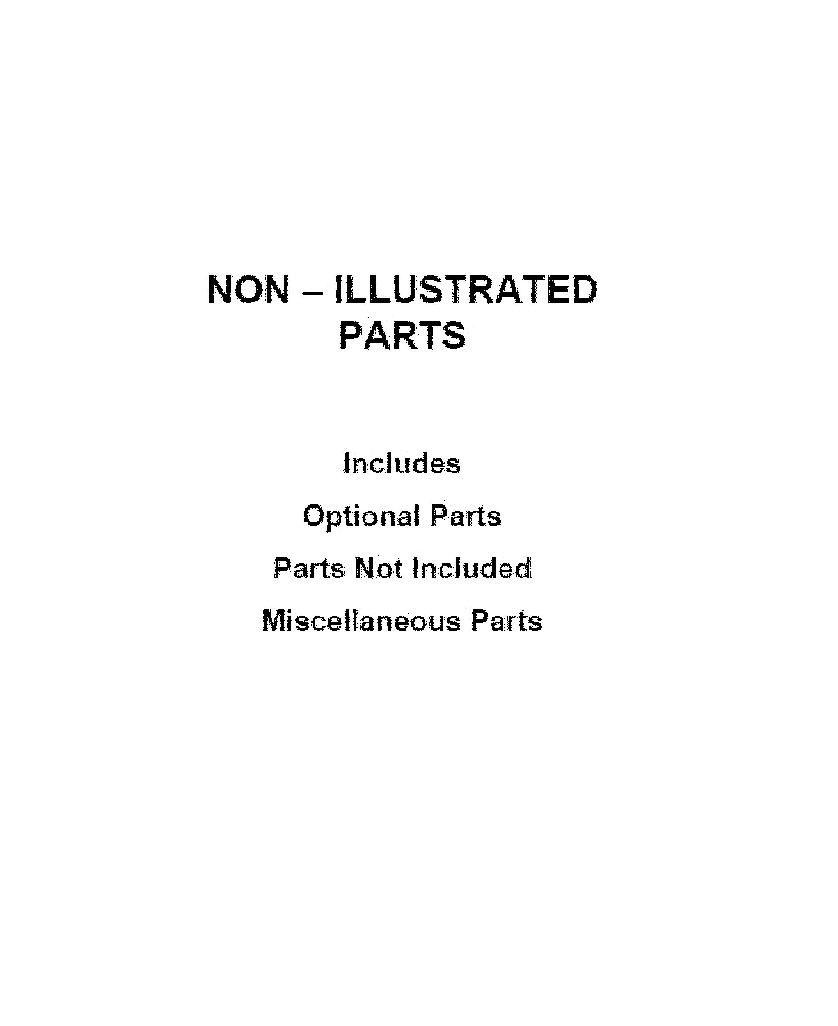 OPTIONAL PARTS (NOT INCLUDED)