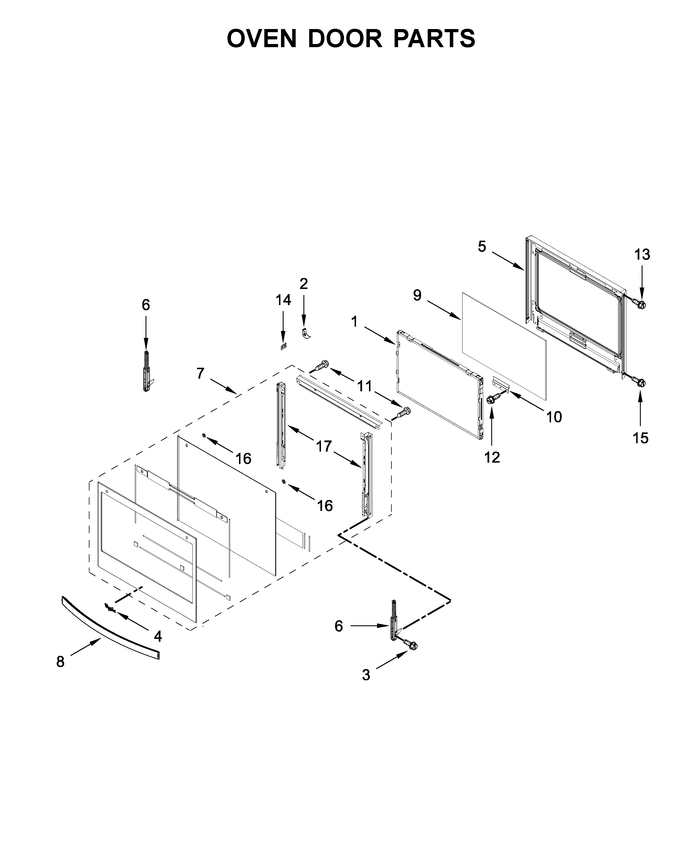 Oven door parts