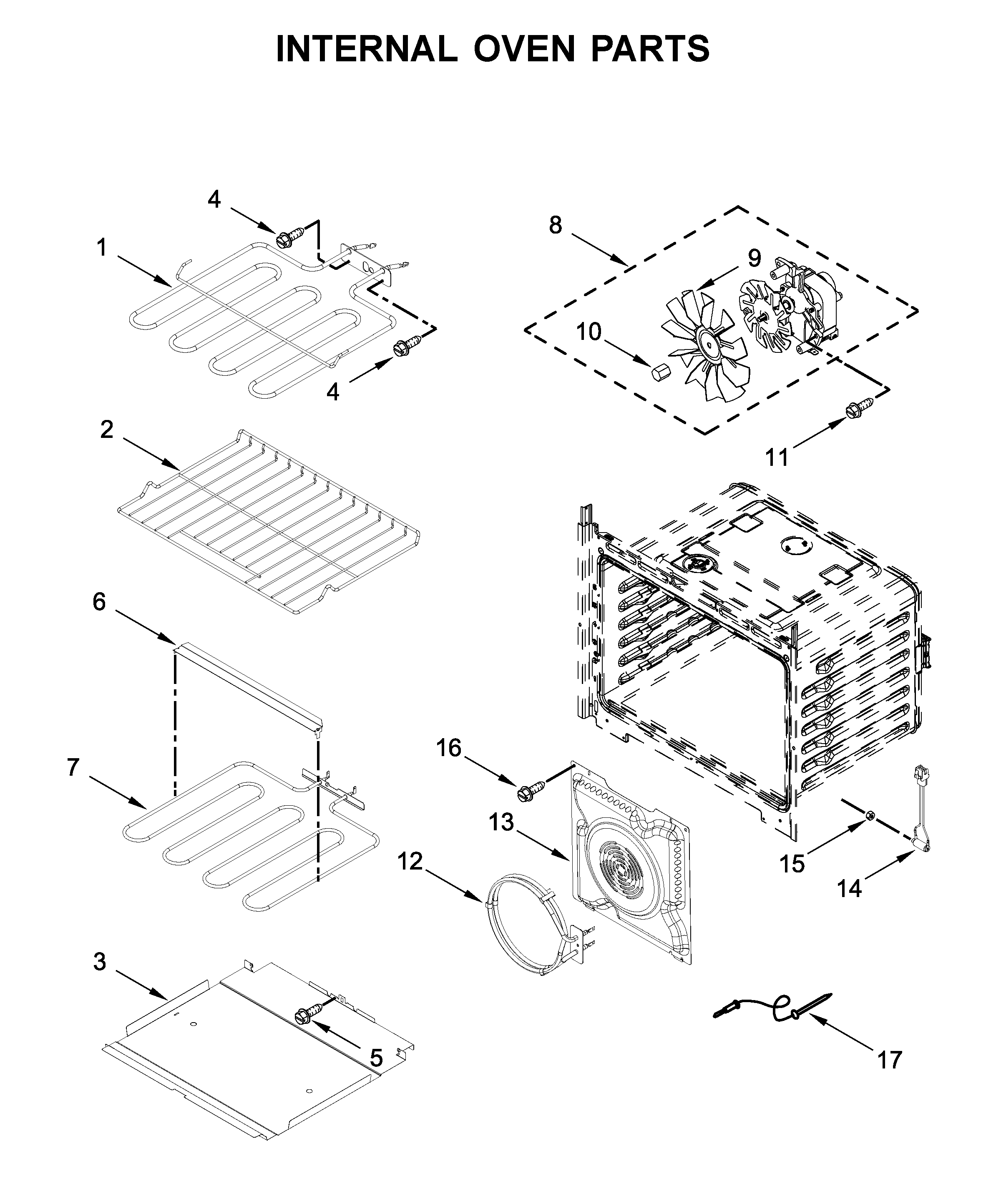 Internal oven parts