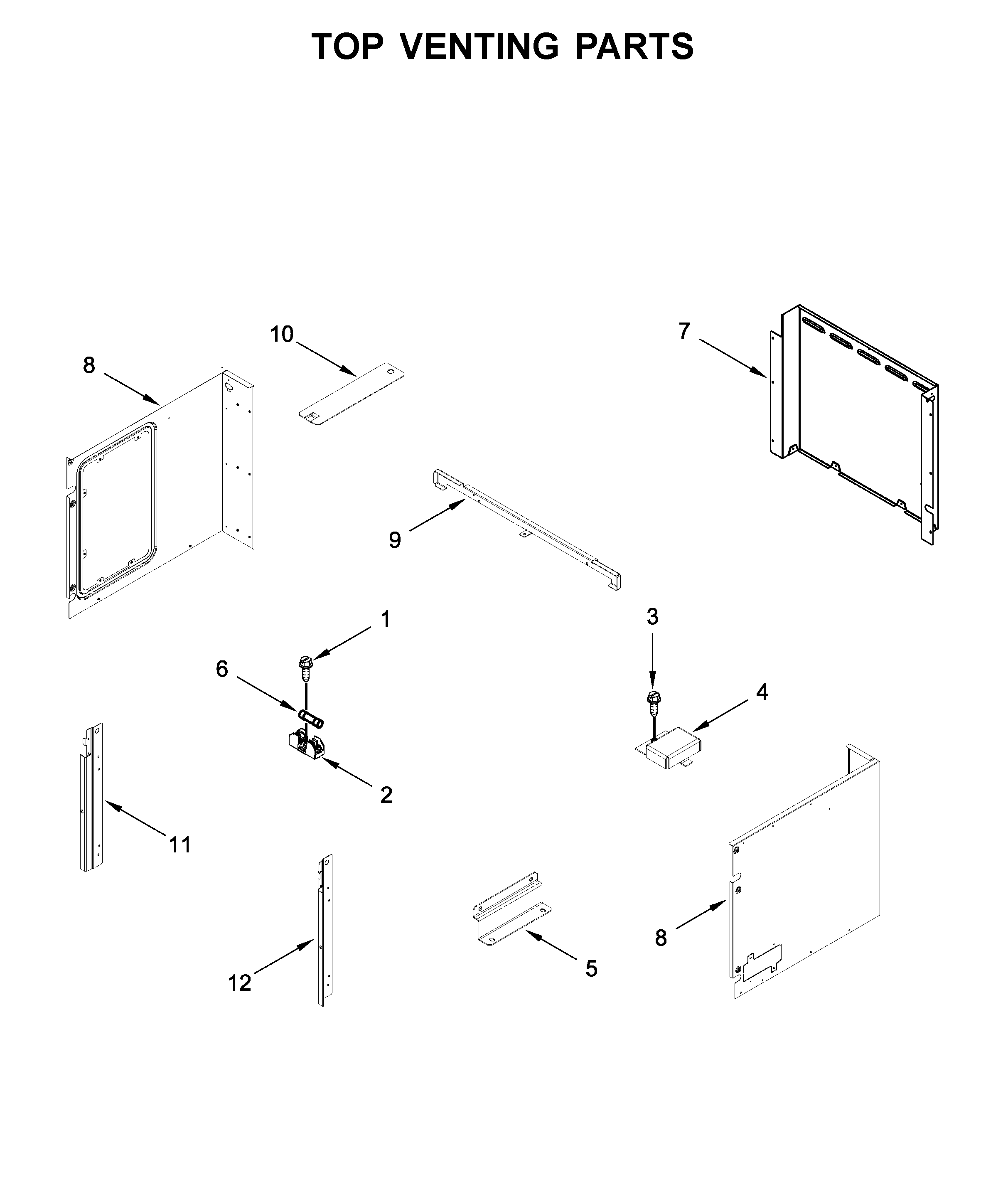 Top venting parts