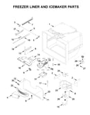 Freezer liner and icemaker parts