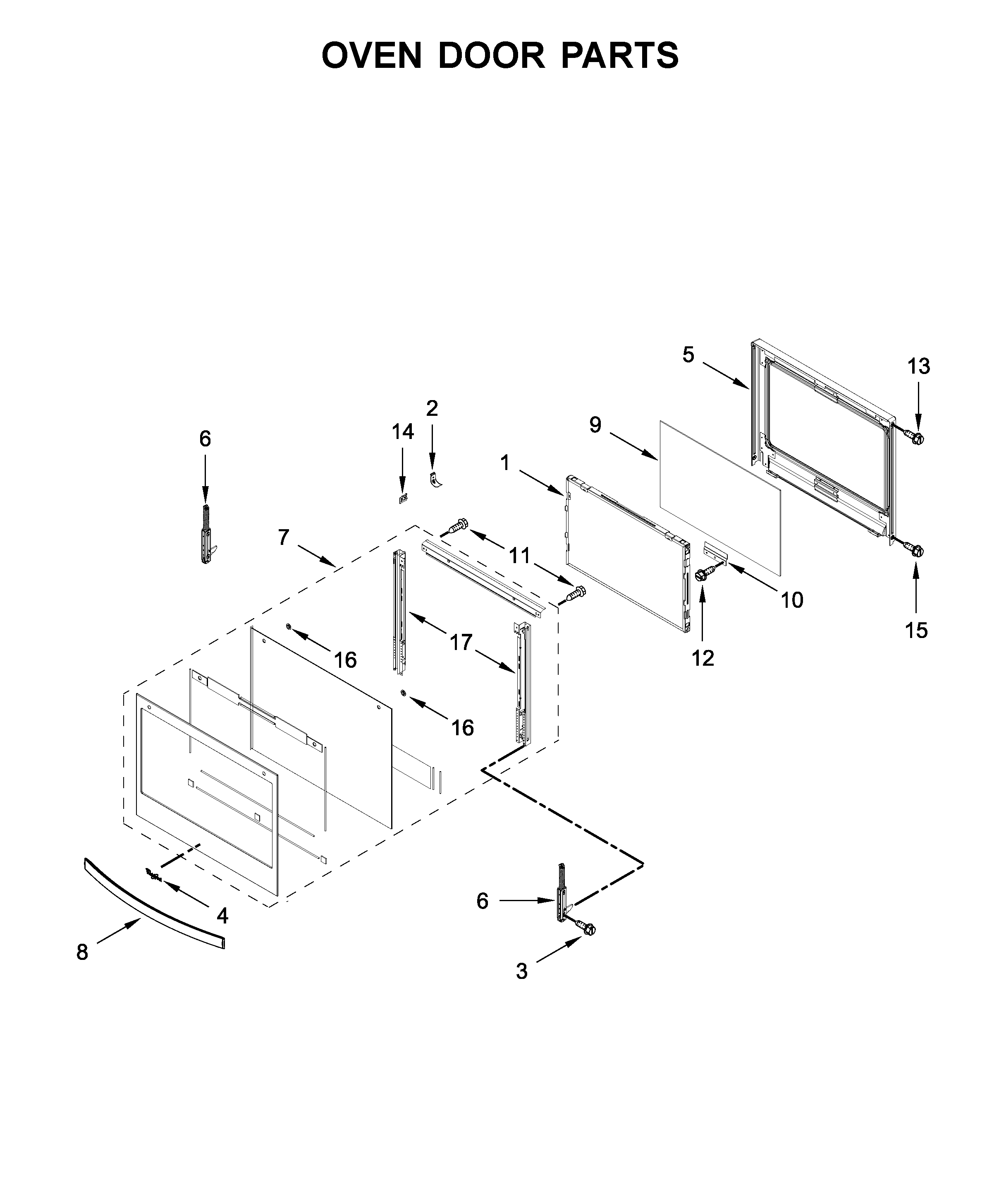 Oven door parts