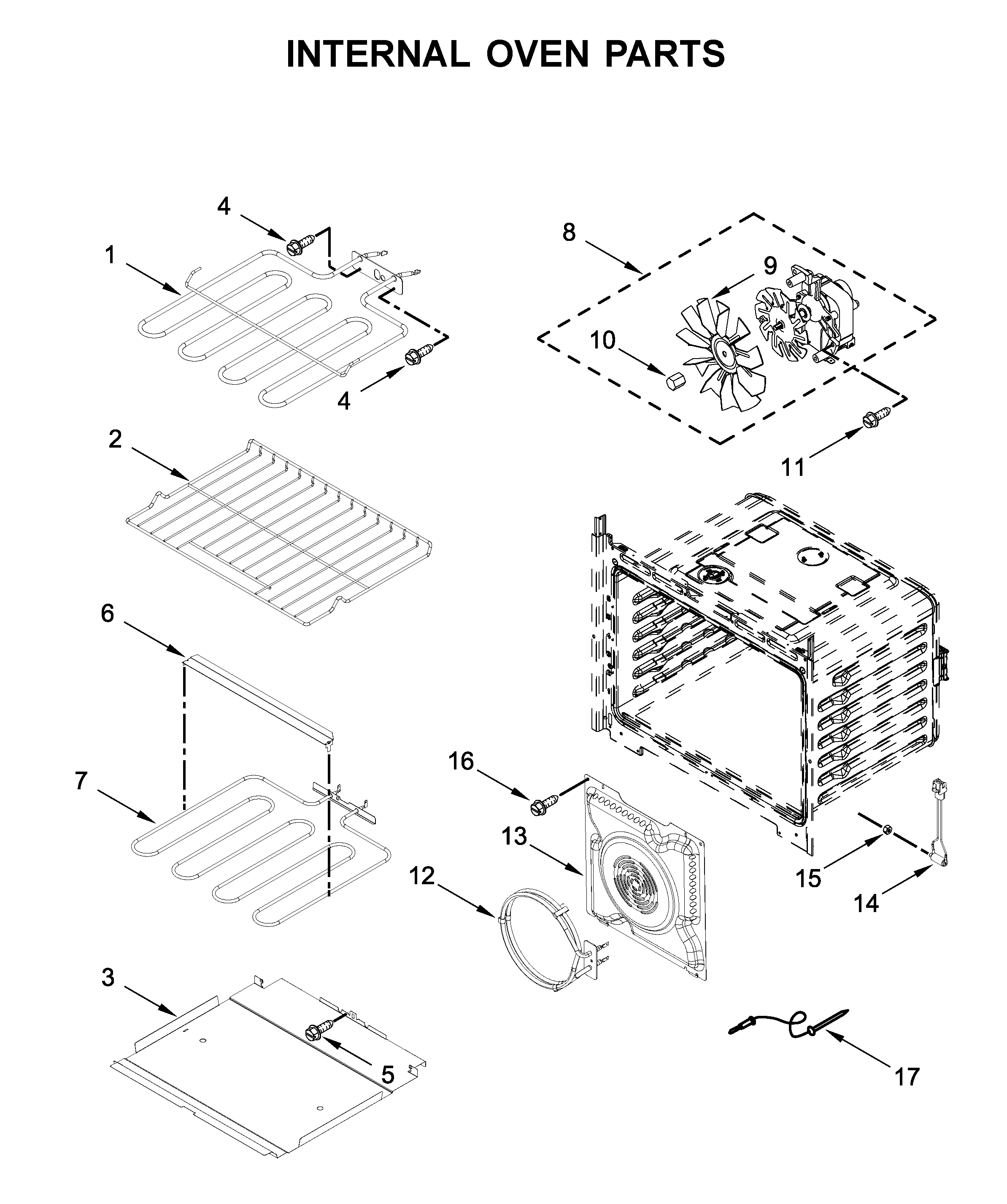Internal oven parts