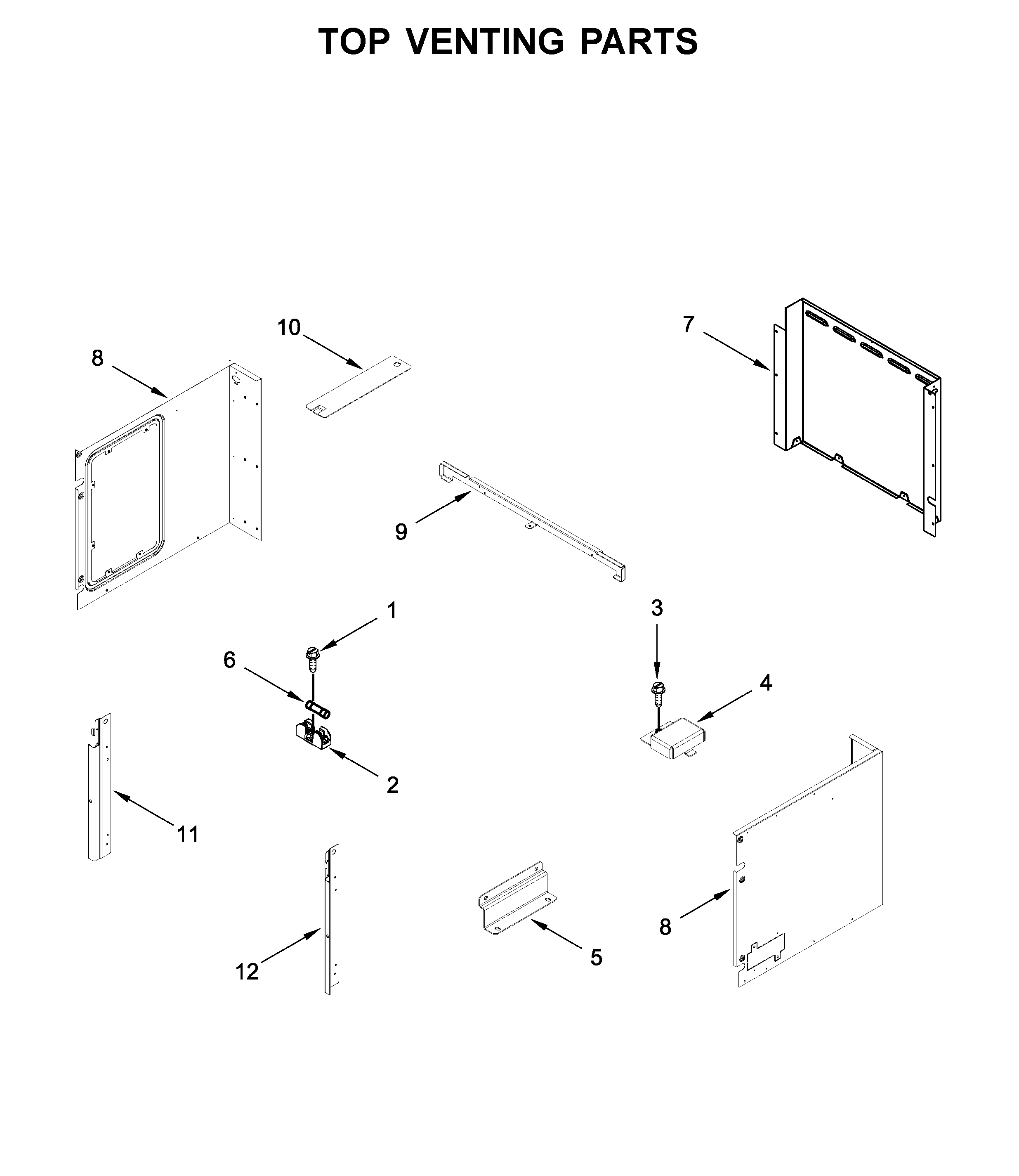 Top venting parts