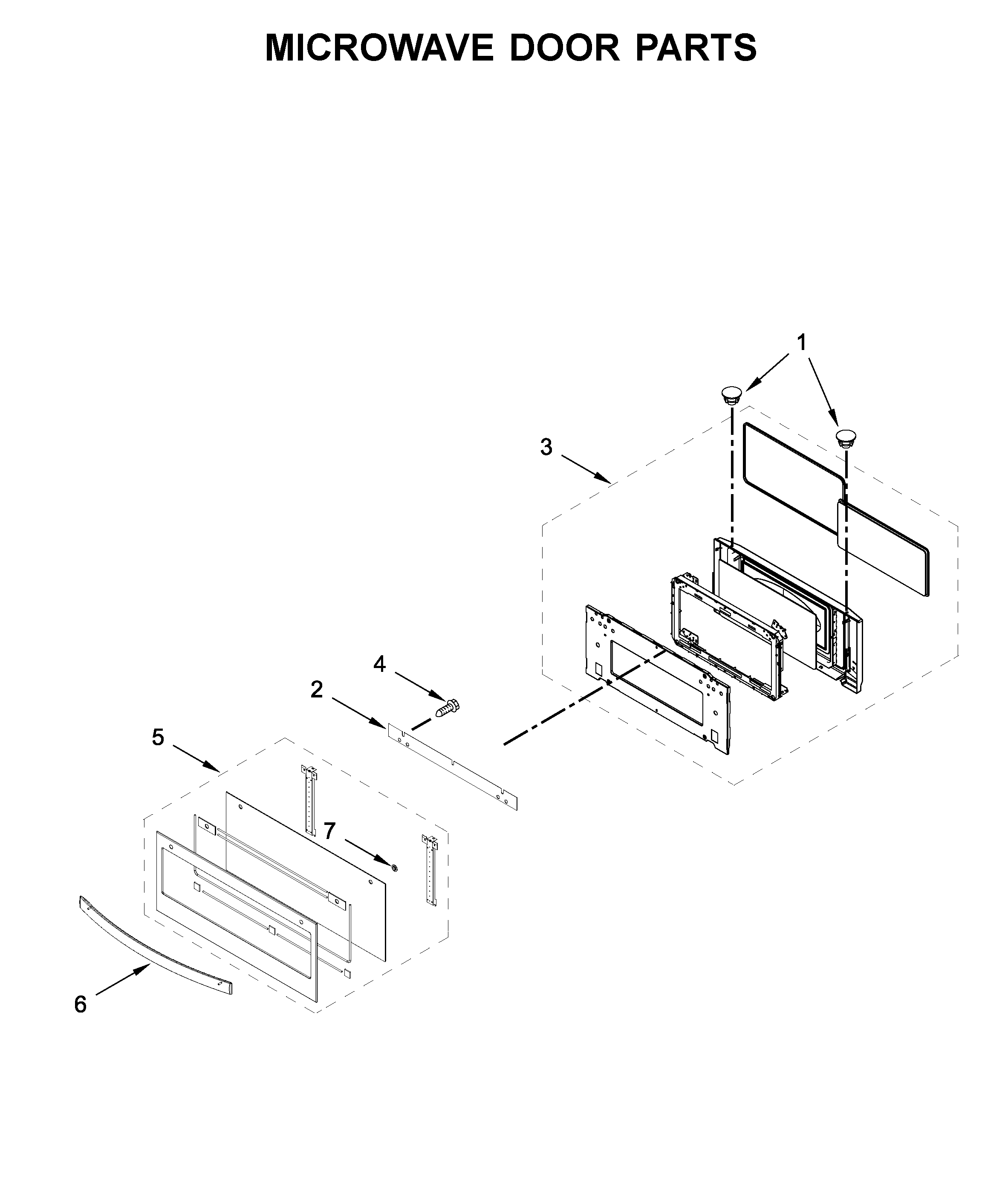 Microwave door parts