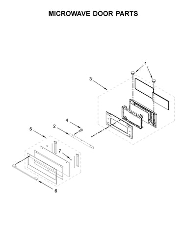 Microwave door parts