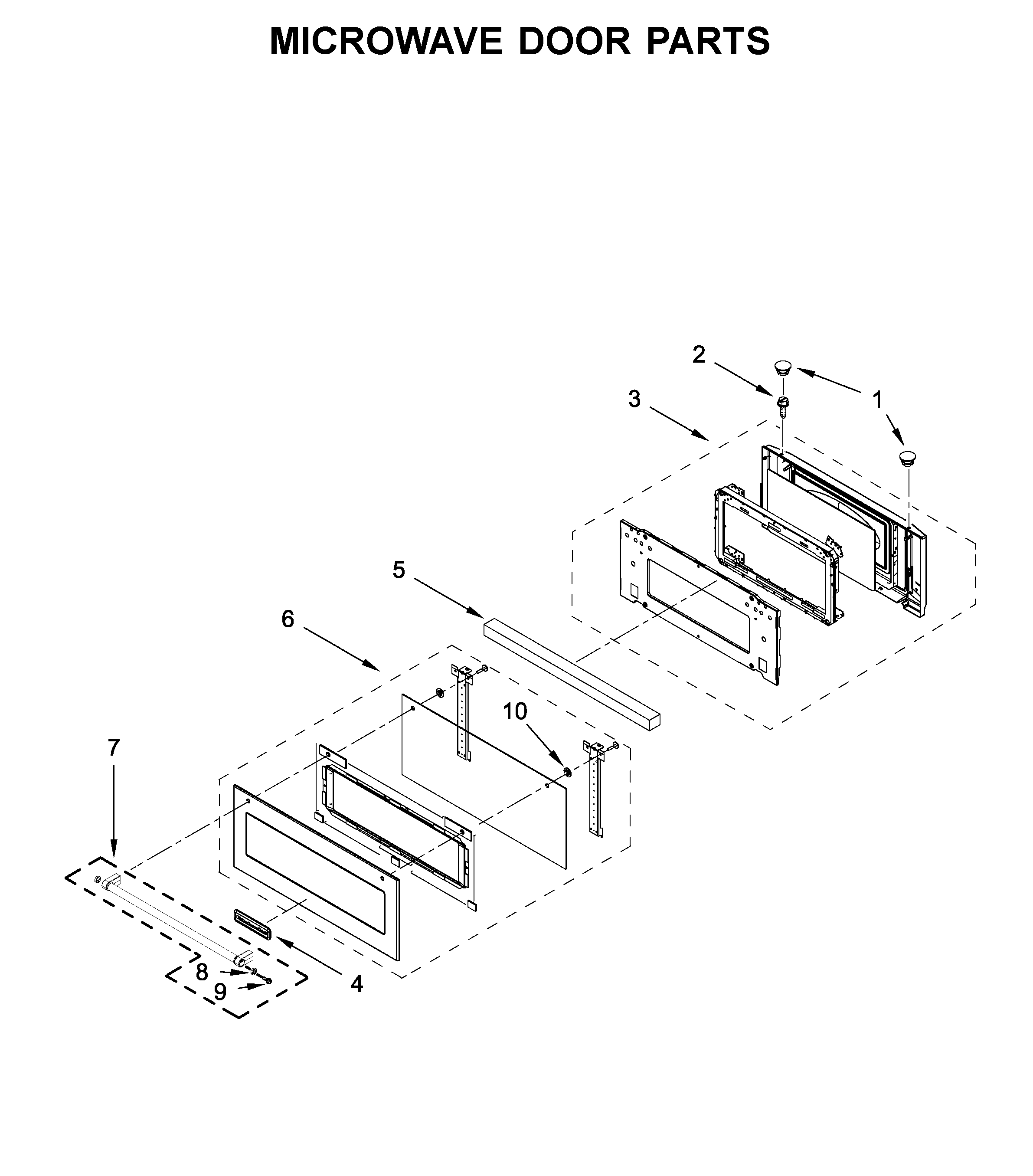 Microwave door parts