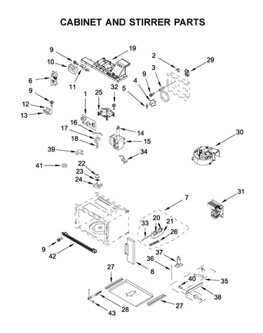 Cabinet and stirrer parts