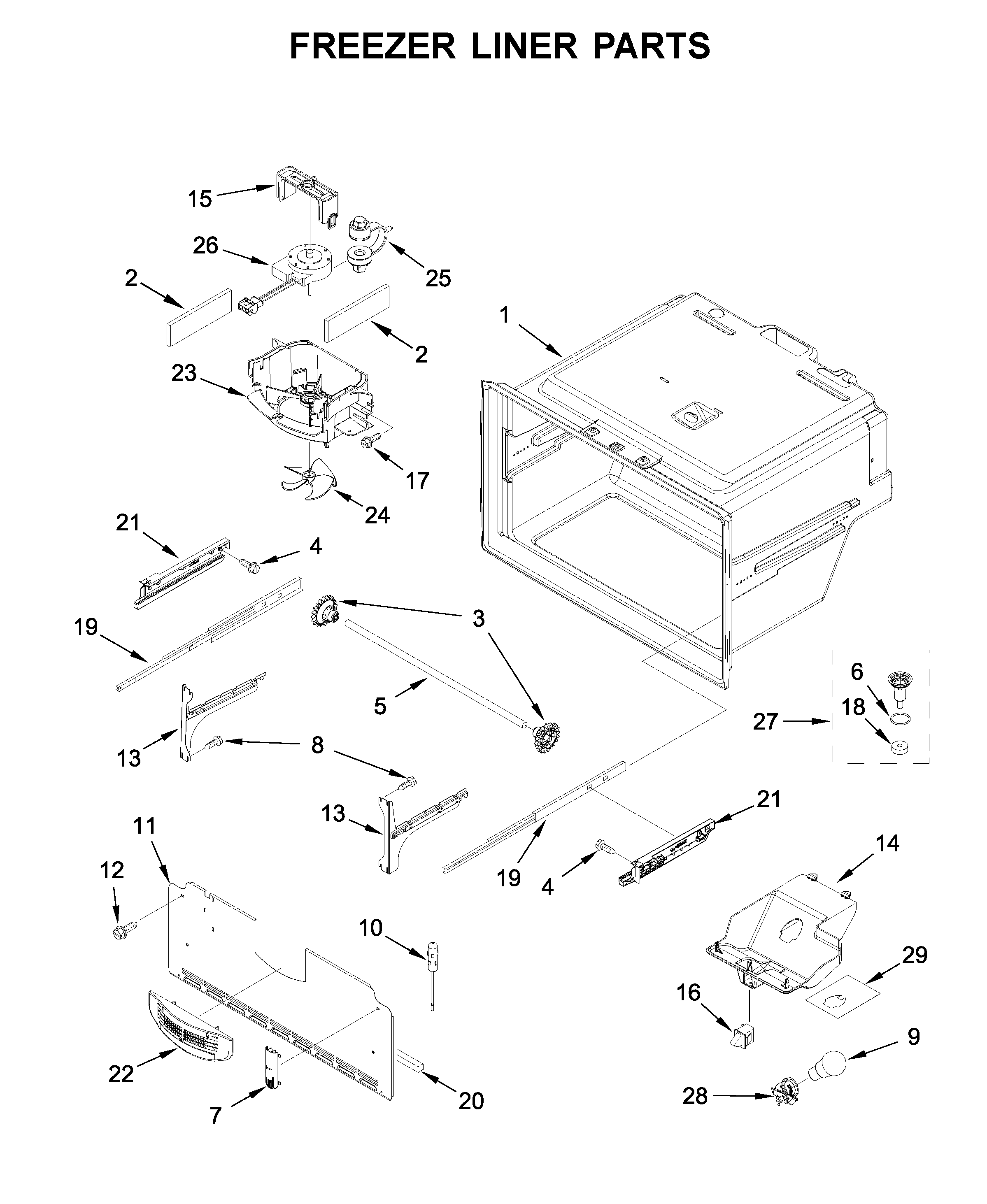 FREEZER LINER PARTS