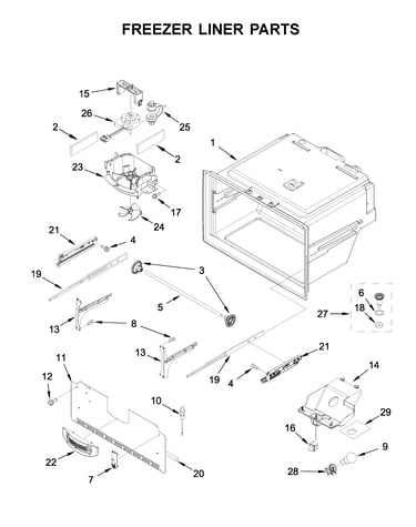 Freezer liner parts