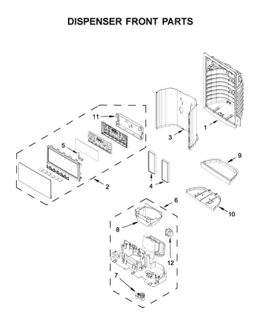 Dispenser front parts