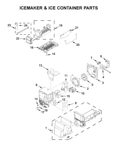 Icemaker & ice container parts