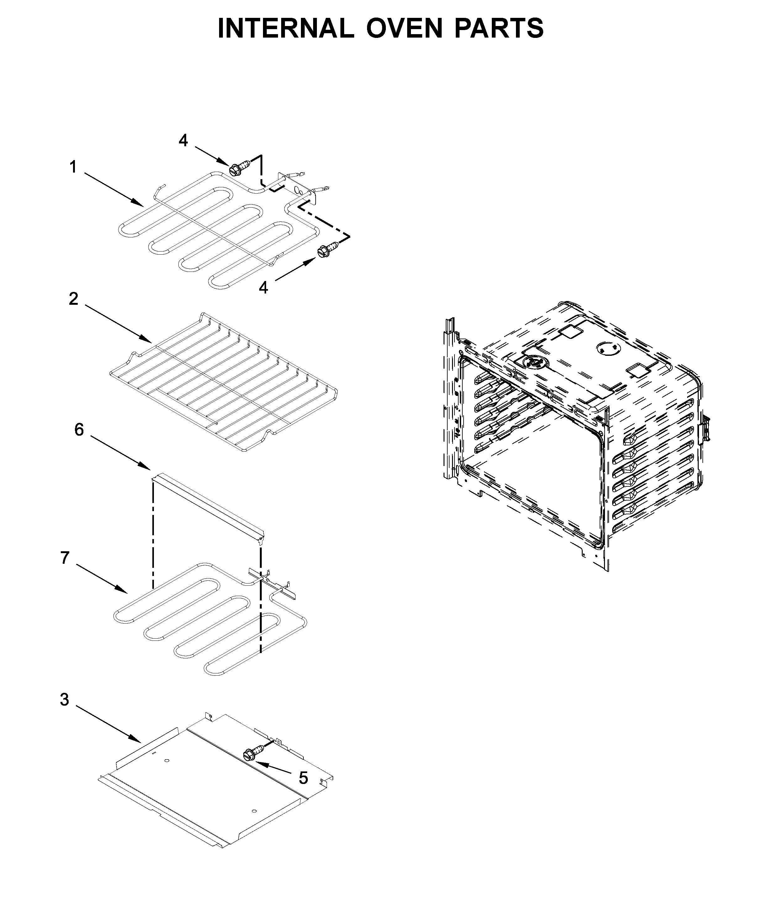 Internal oven parts