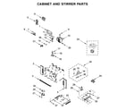 Whirlpool WOC54EC0HB03 cabinet and stirrer parts diagram