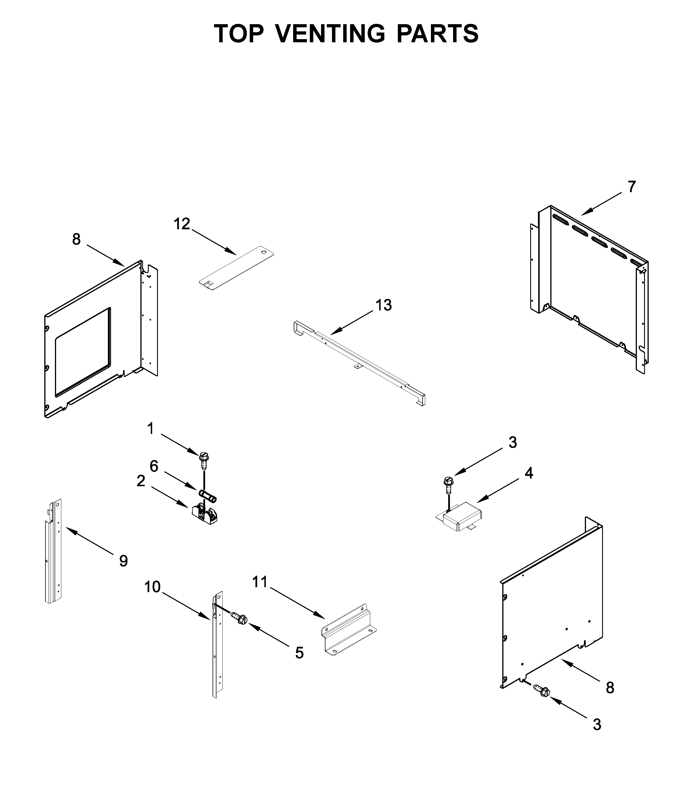Top venting parts