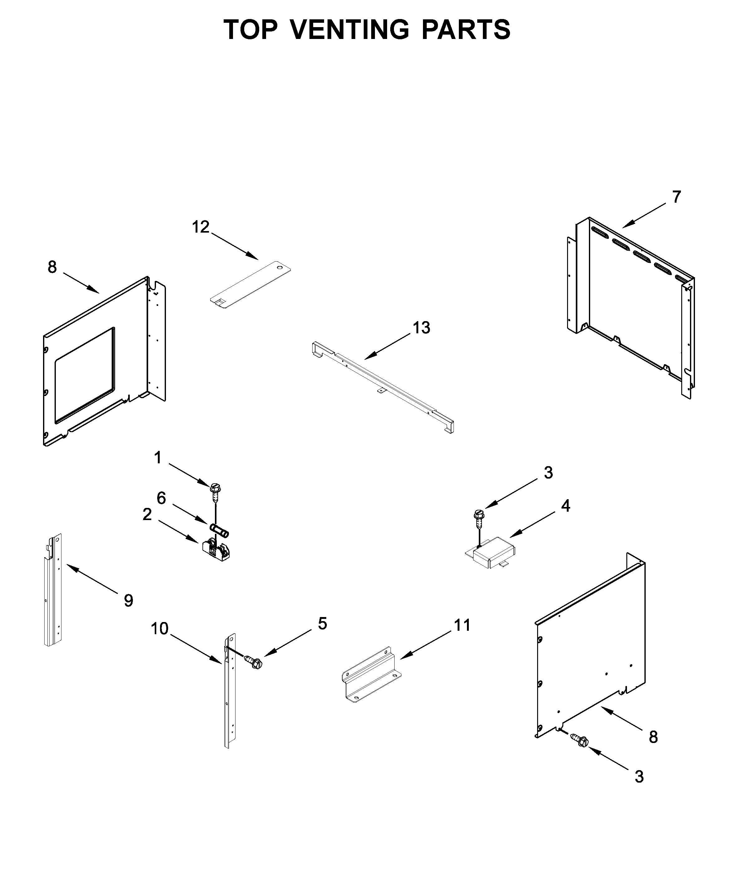 Top venting parts
