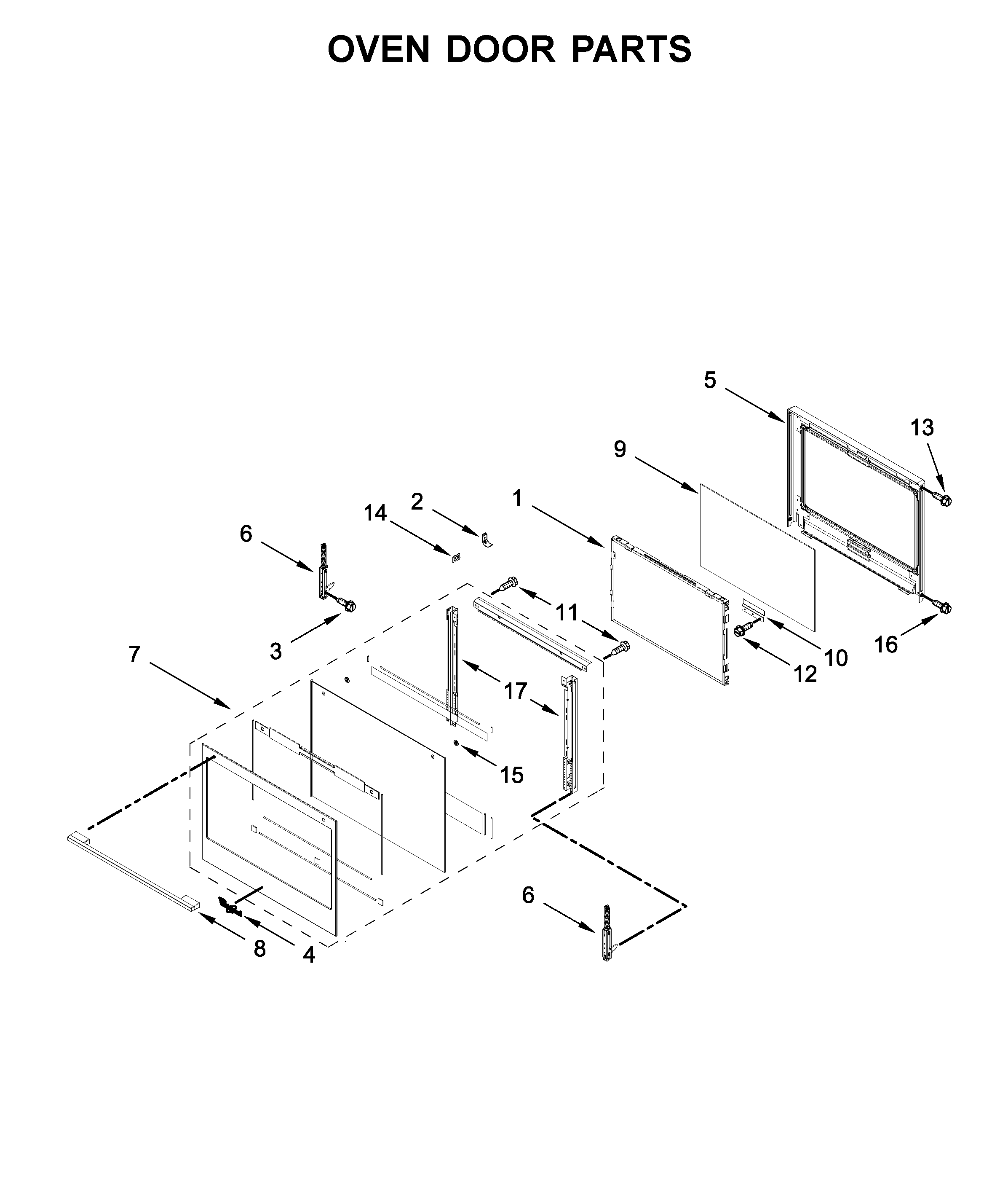 Oven door parts