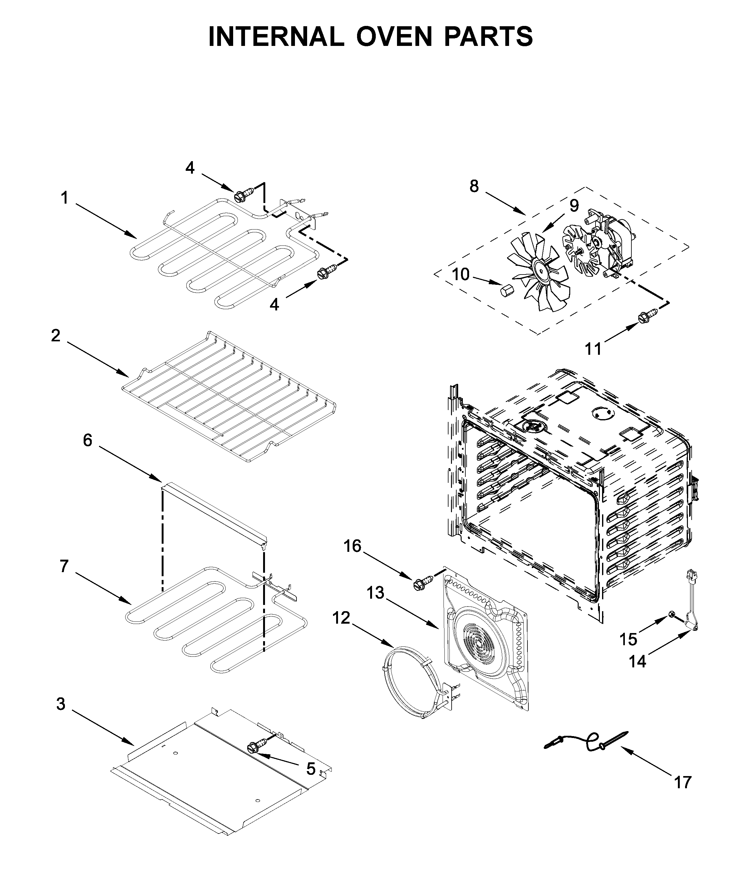 Internal oven parts