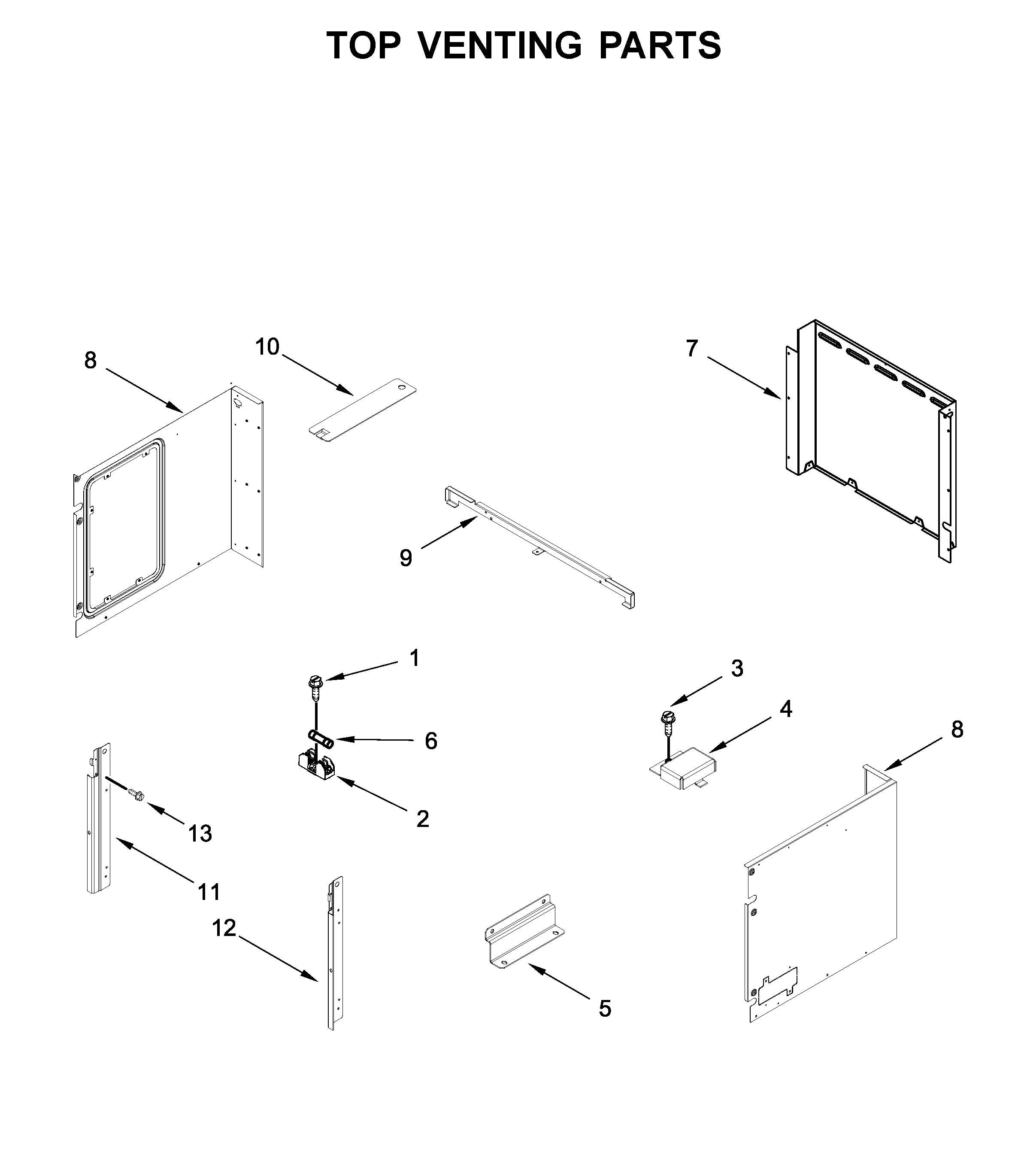 Top venting parts