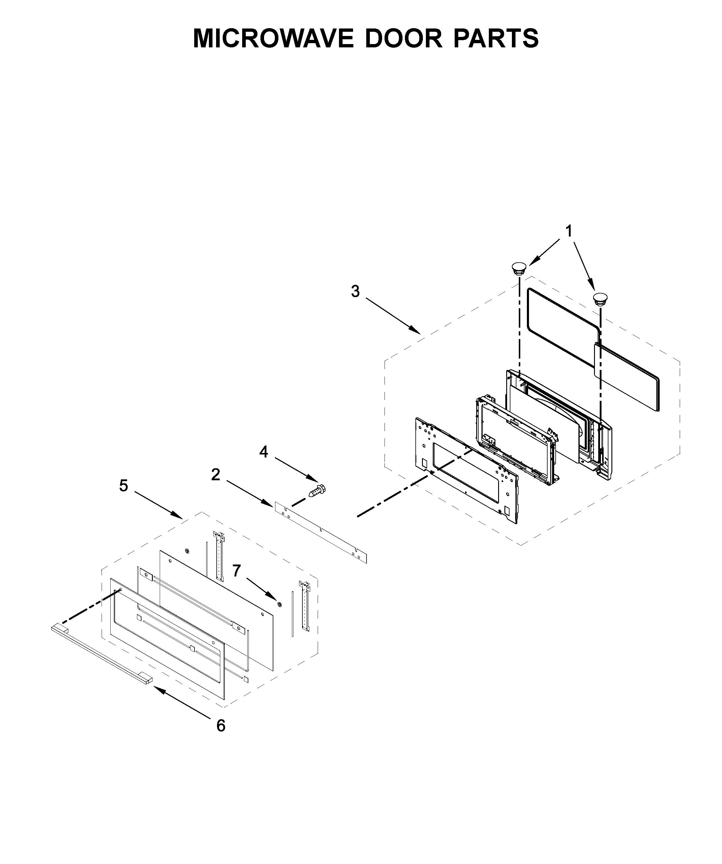 Microwave door parts