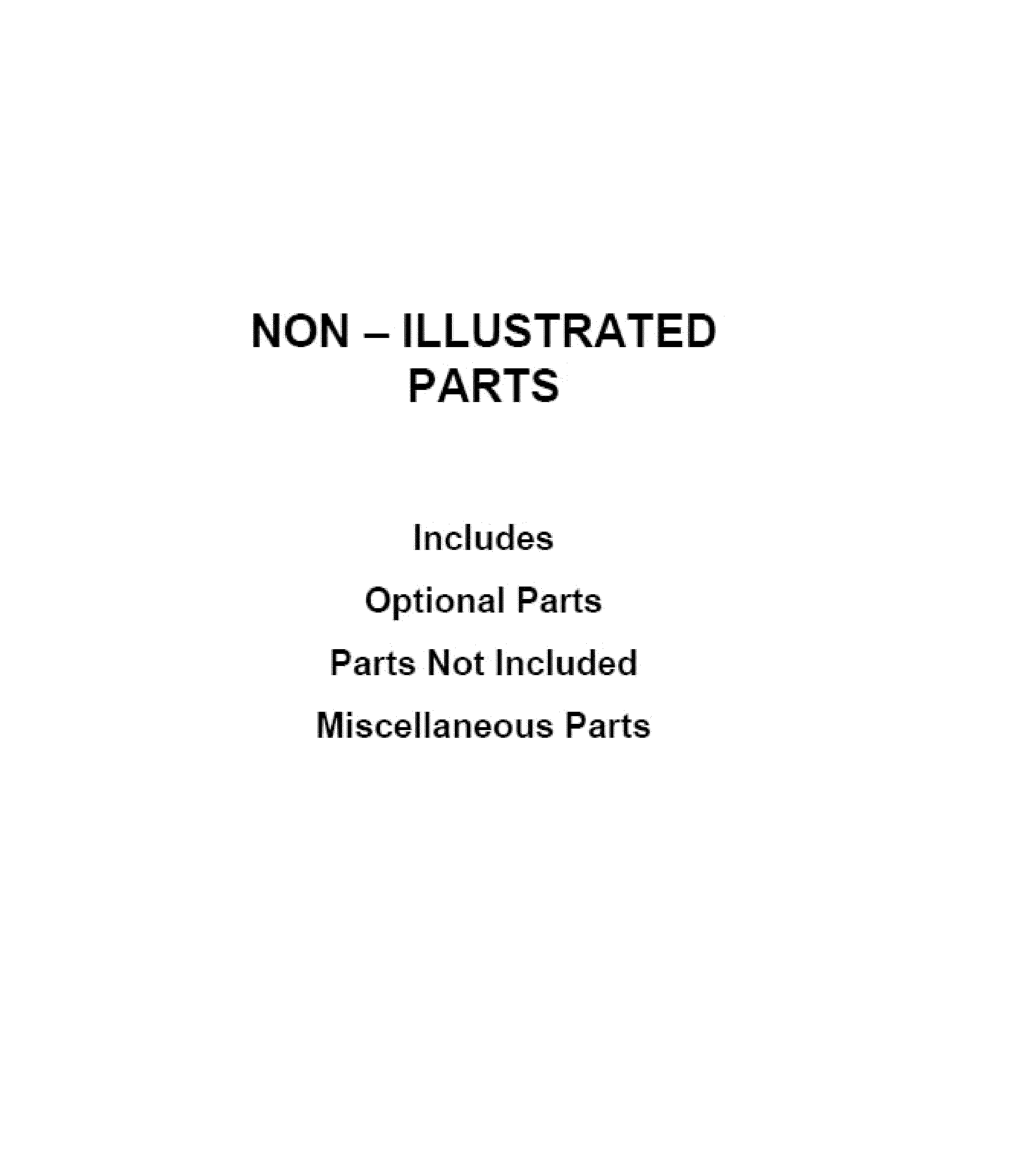 OPTIONAL PARTS (NOT INCLUDED)