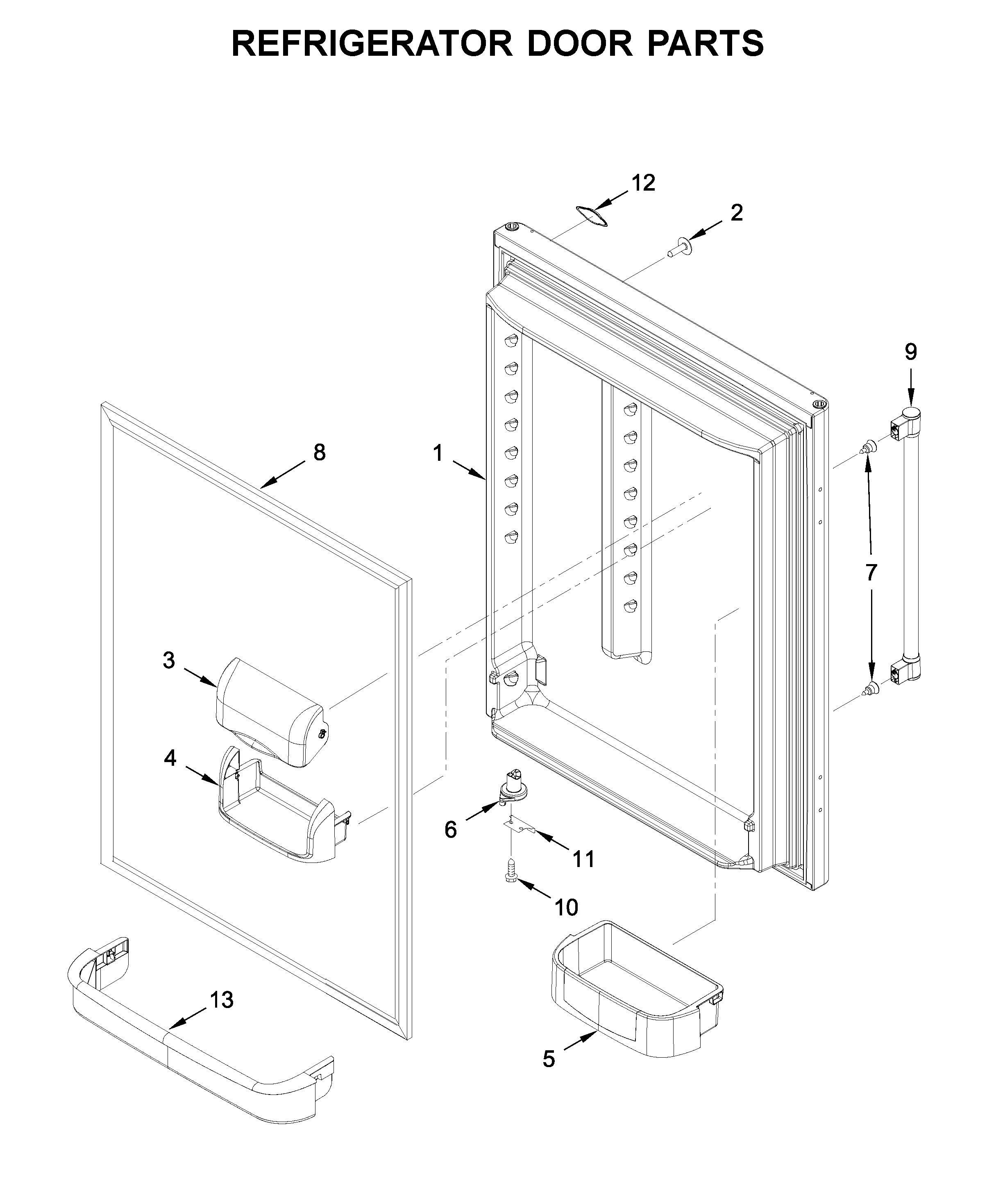 Refrigerator door parts