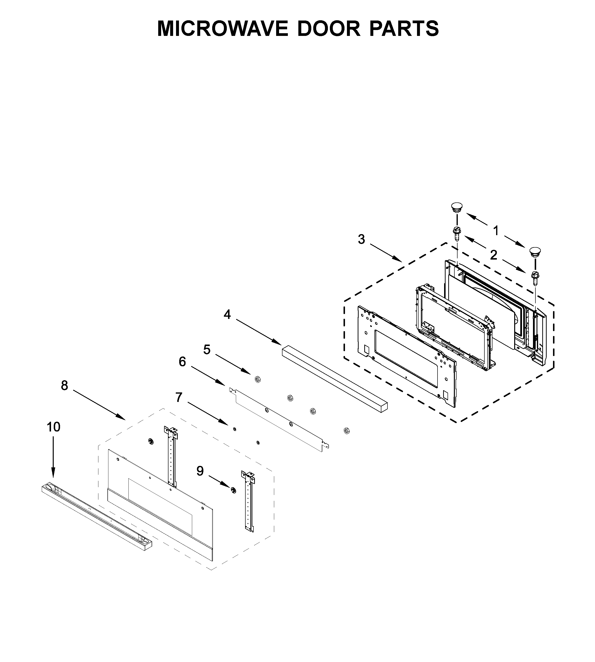 Microwave door parts