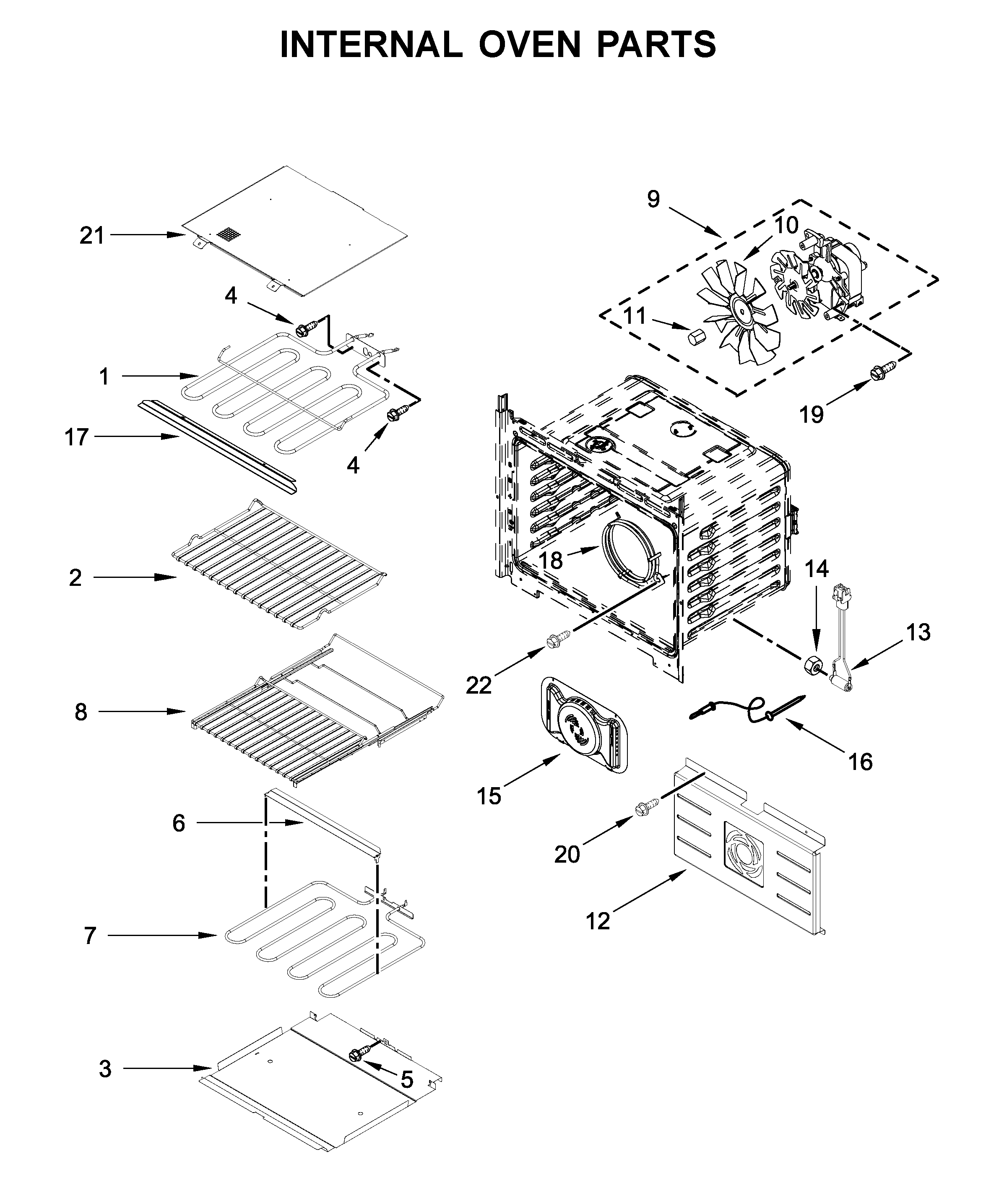 Internal oven parts