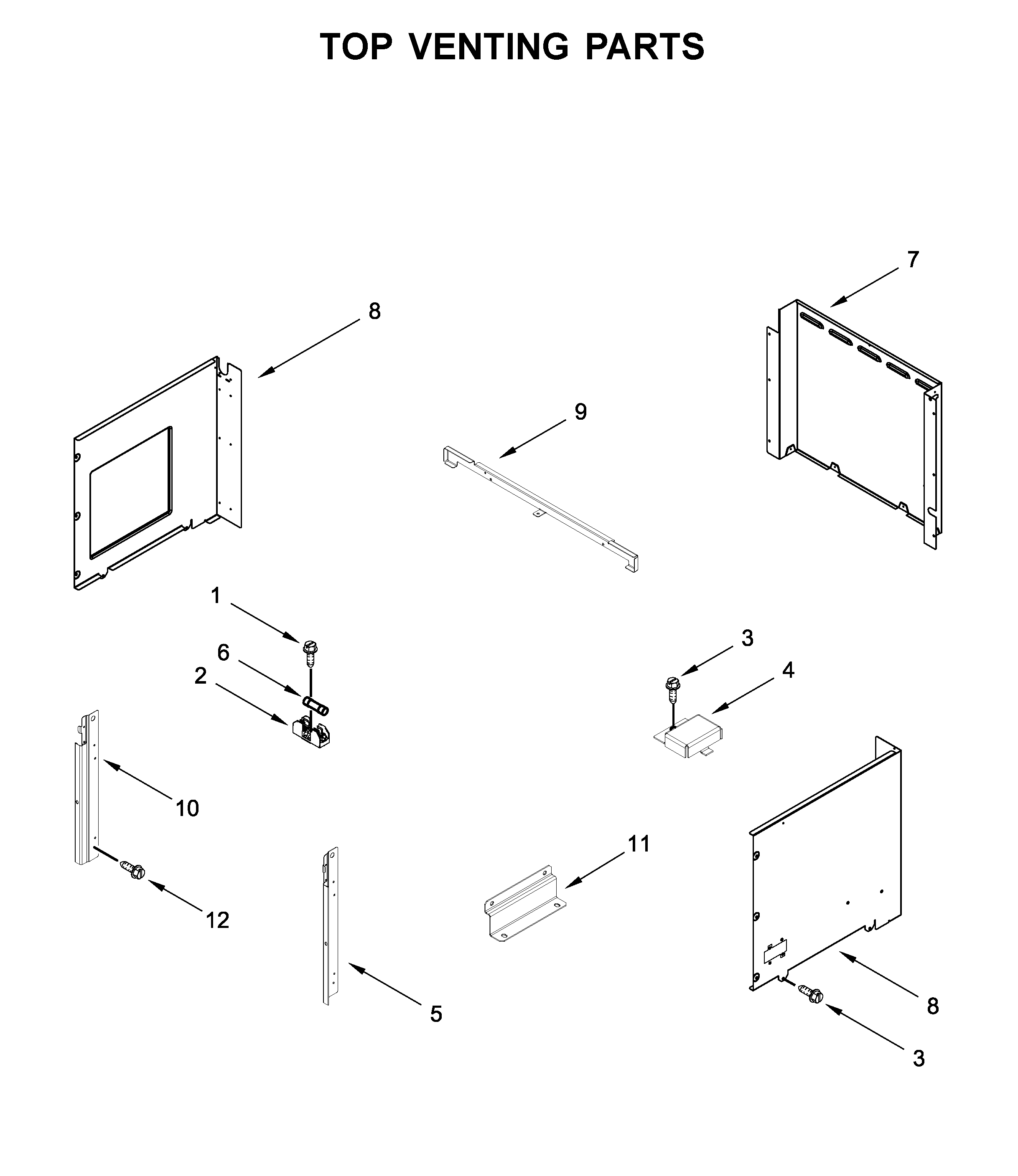 Top venting parts
