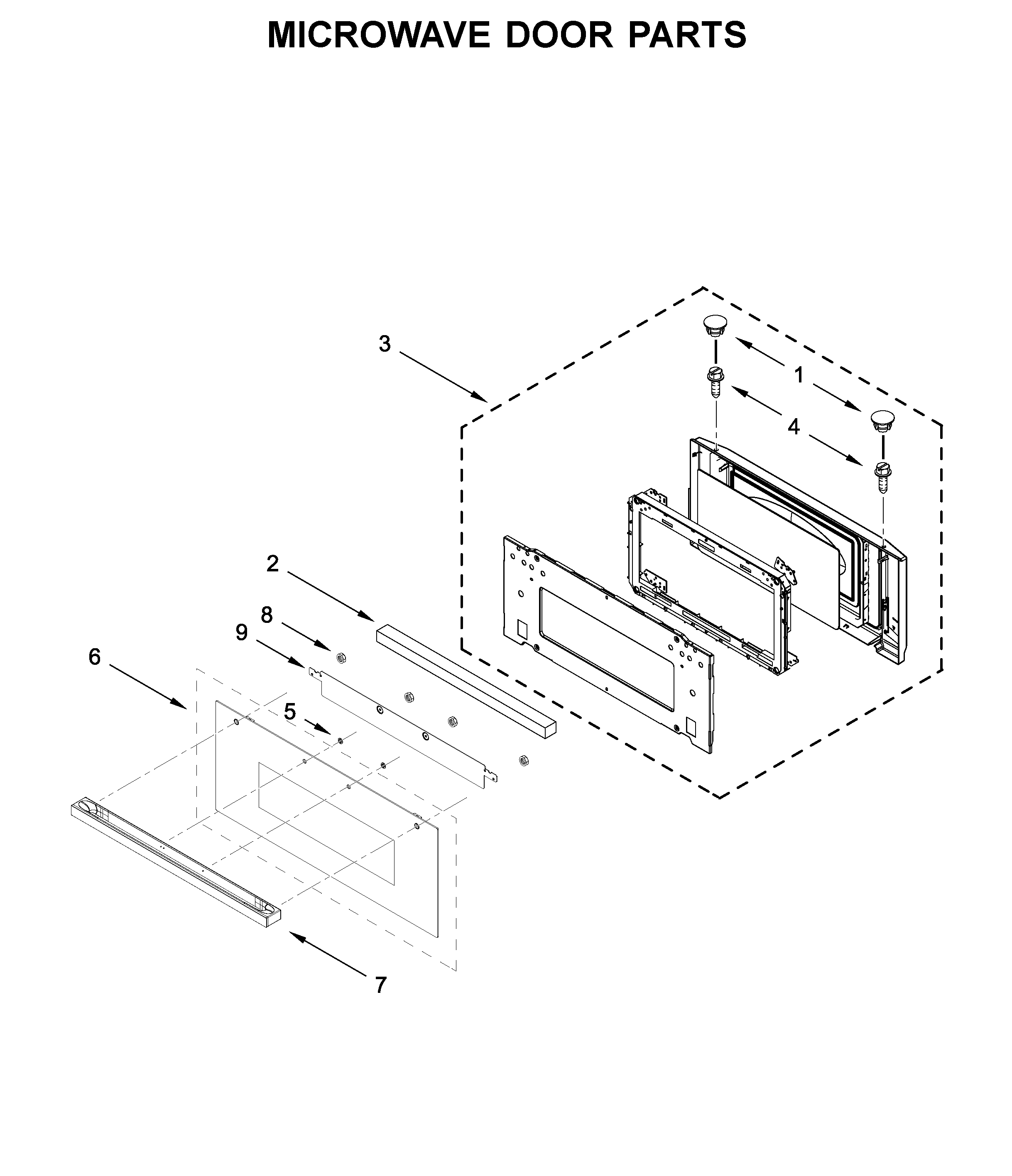 Microwave door parts