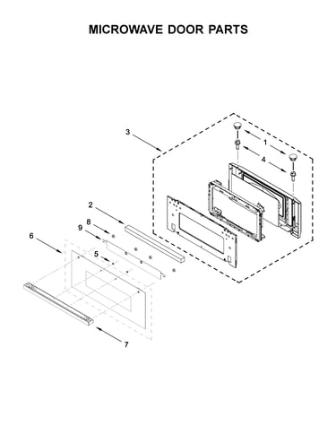Microwave door parts