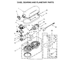 KitchenAid 4KG25H3XWH5 case, gearing and planetary parts diagram
