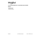 Whirlpool WFG524SLAW2 cover sheet diagram
