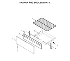 Whirlpool WFG524SLAB2 drawer and broiler parts diagram