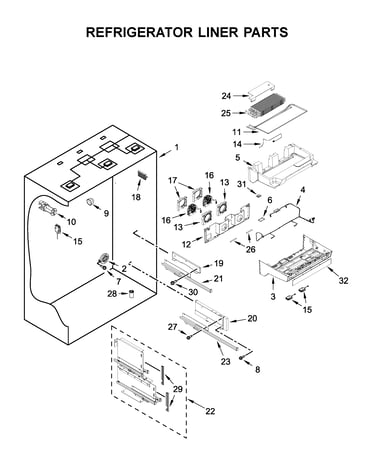 Refrigerator liner parts