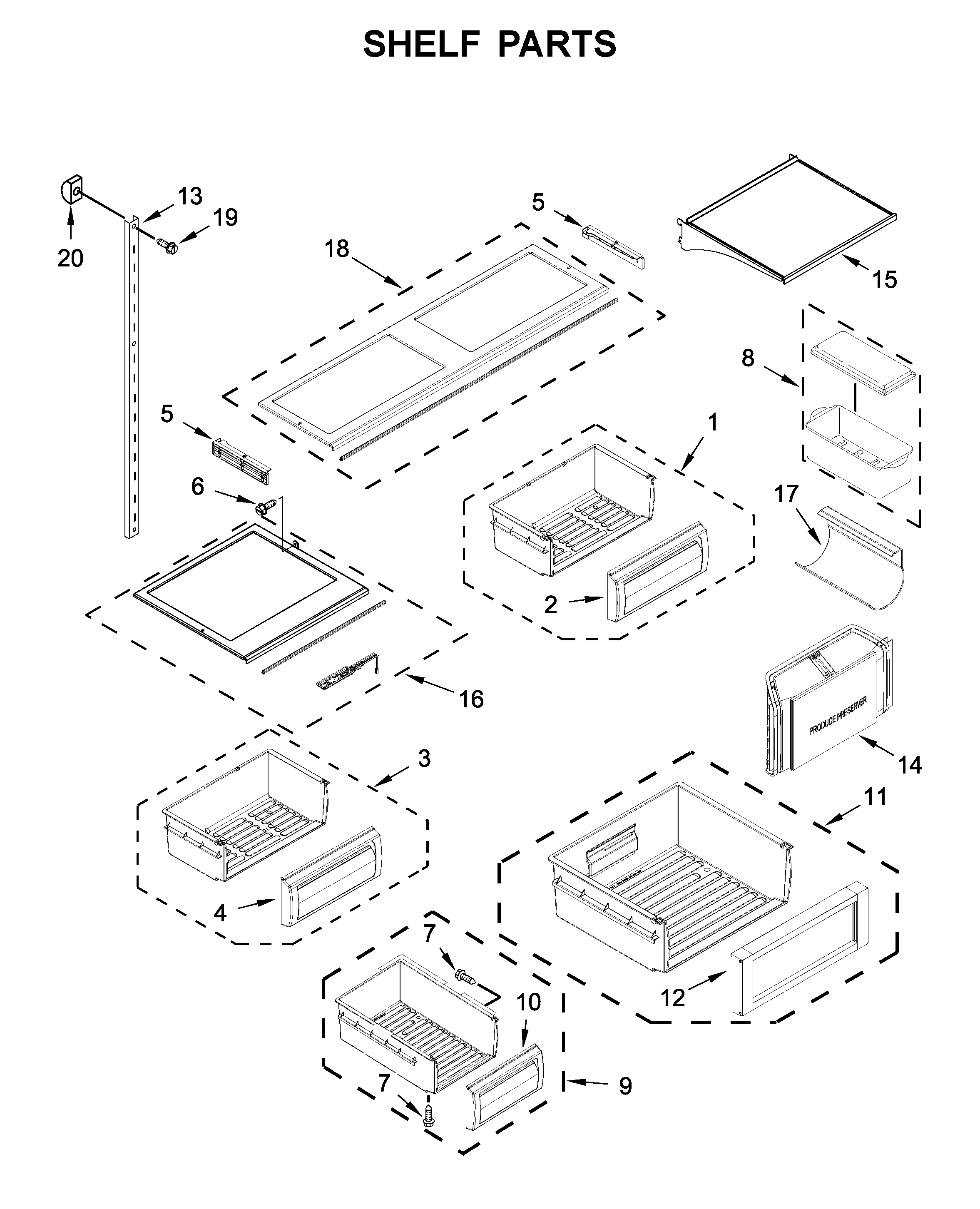 Shelf parts