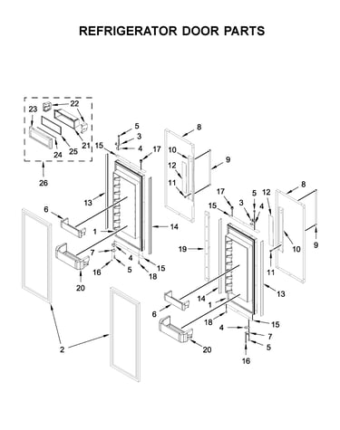 Refrigerator door parts