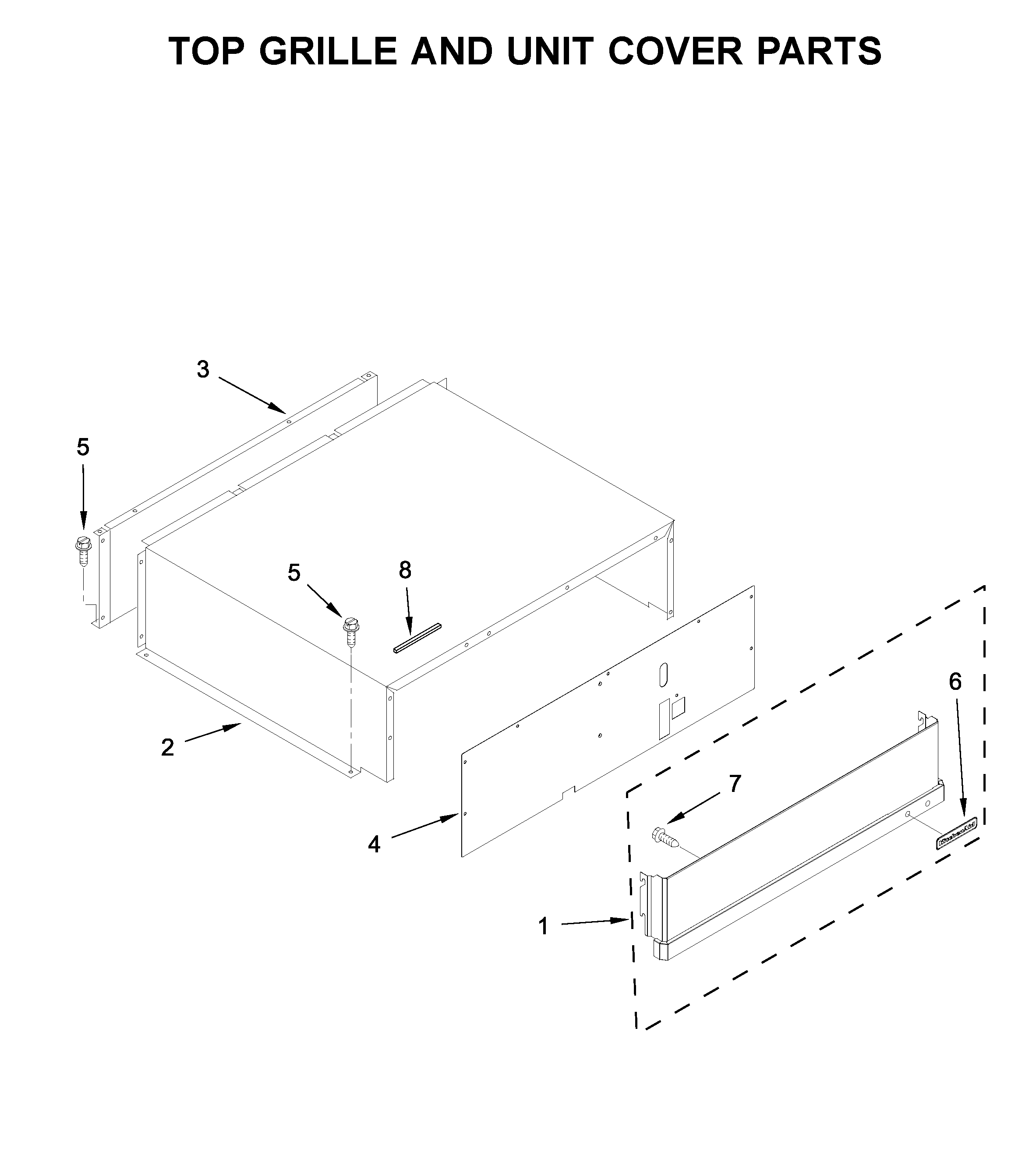 Top grille and unit cover parts