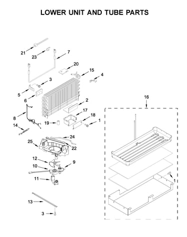 Lower unit and tube parts