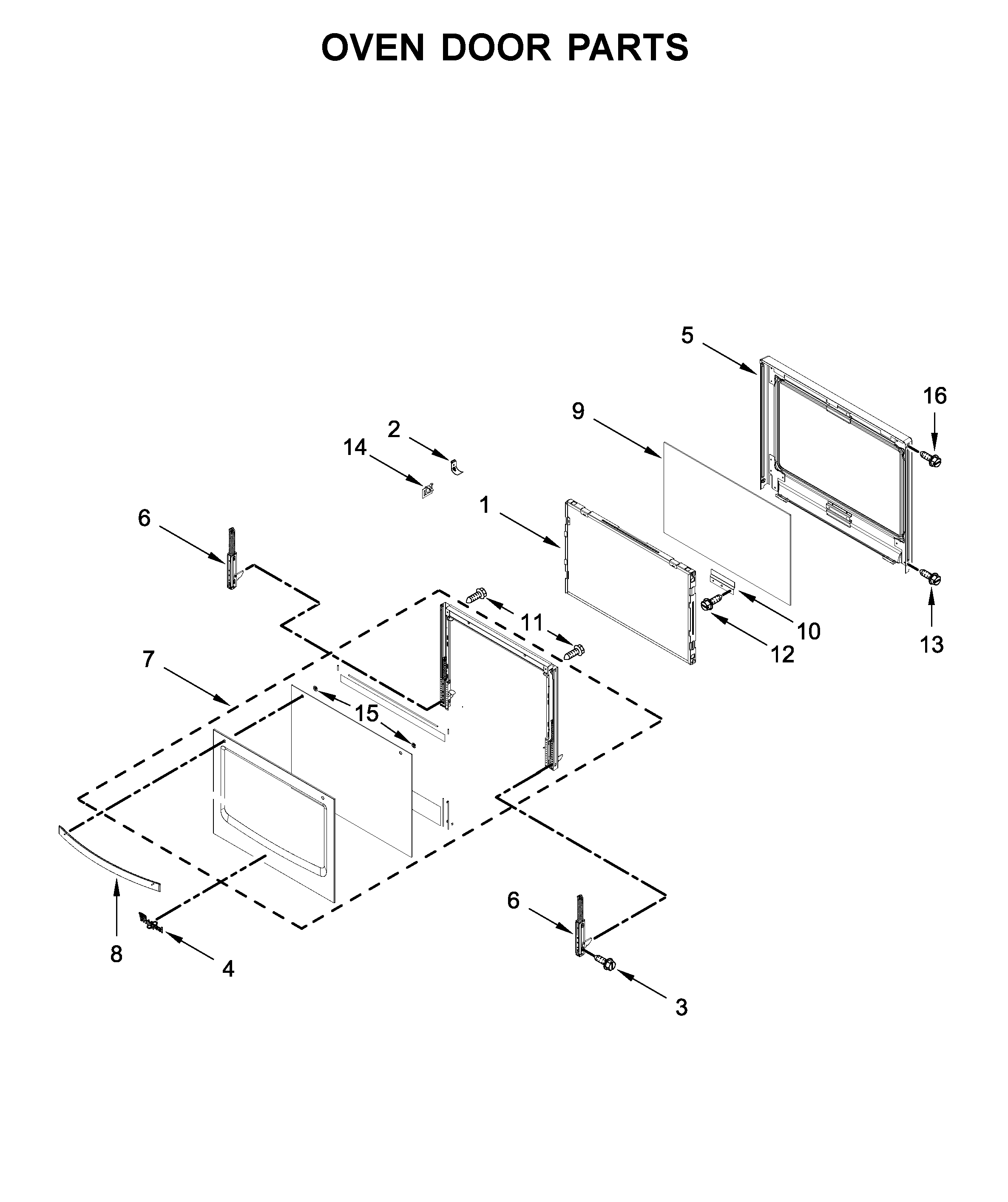 Oven door parts