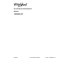 Whirlpool WRB329DFBW01 cover sheet diagram