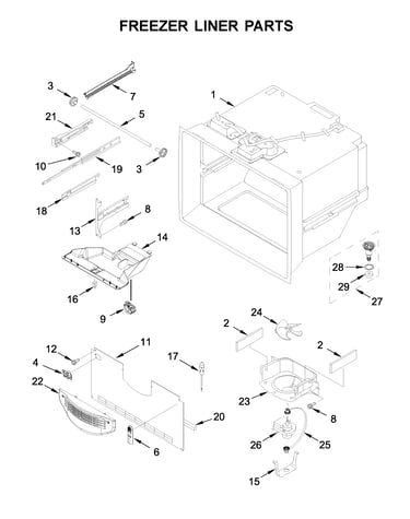 Freezer liner parts