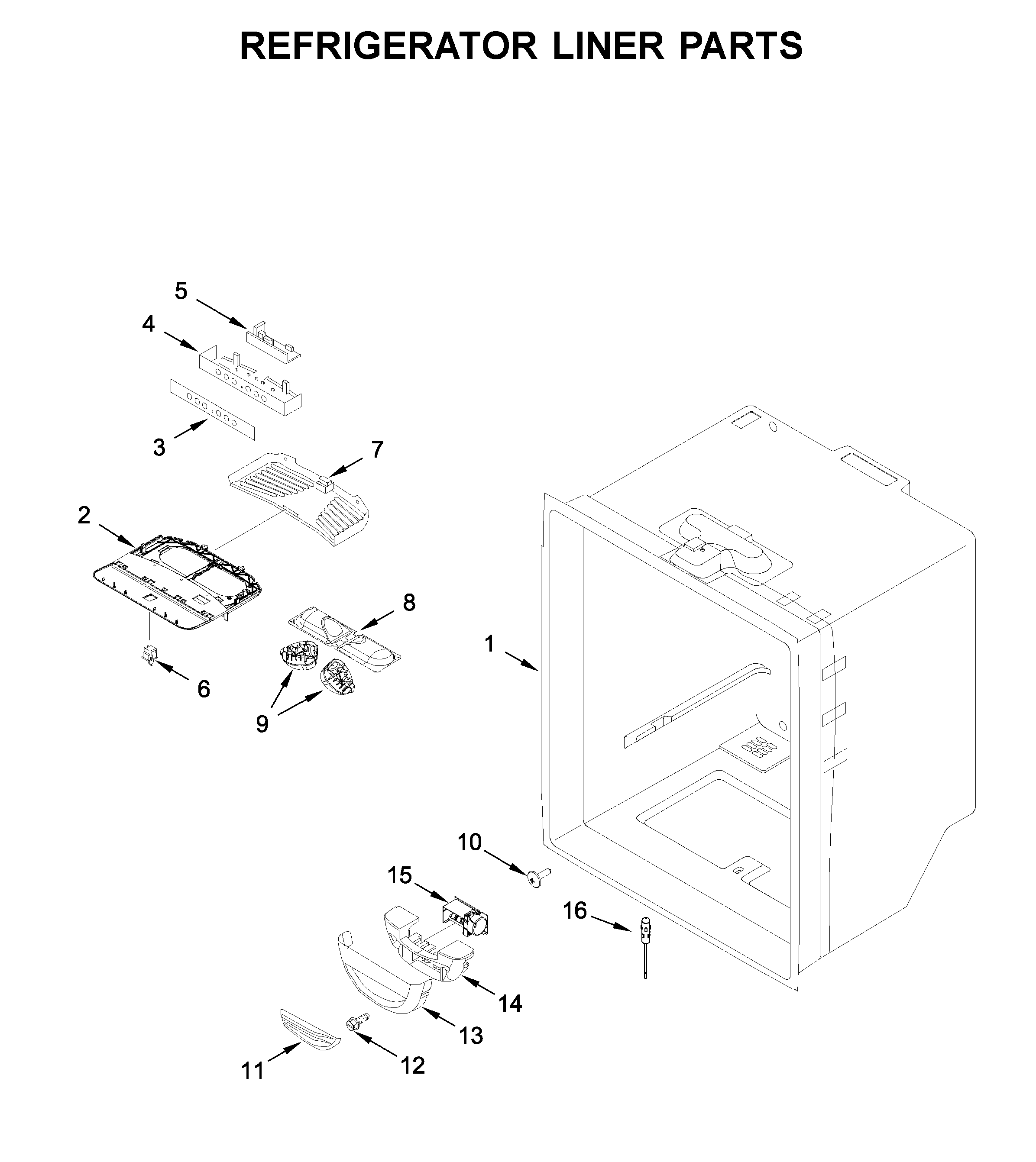 Refrigerator liner parts